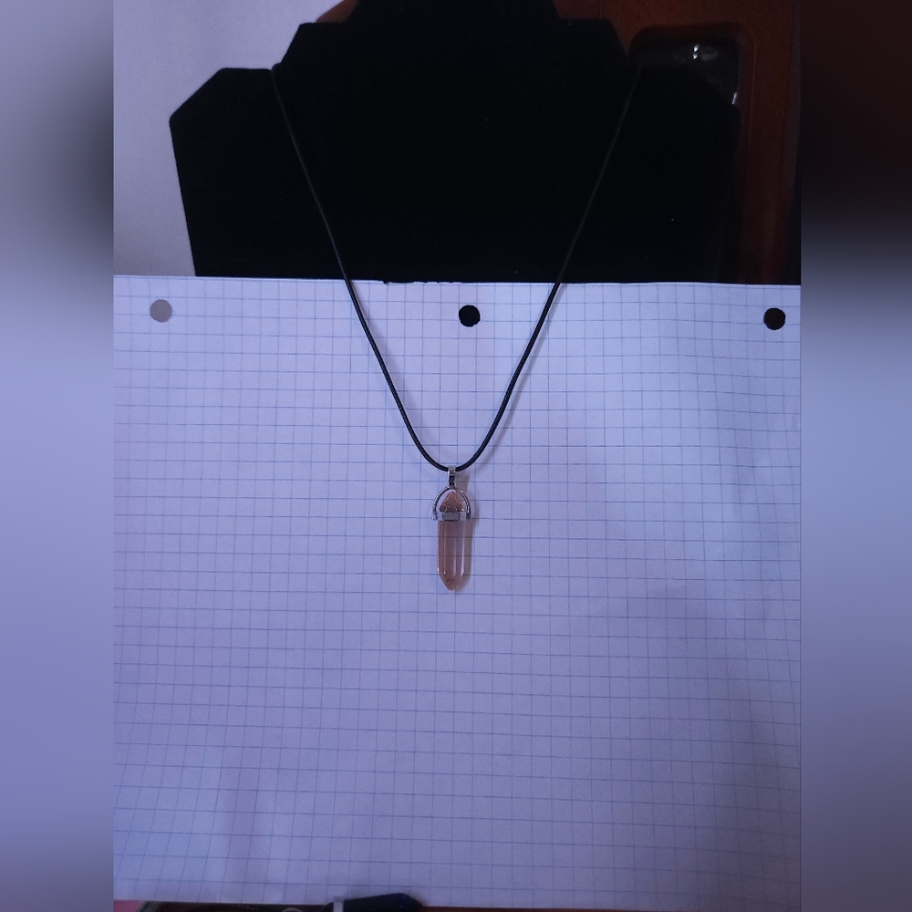 Necklace False Crystal With Black Necklace Hand Assembled